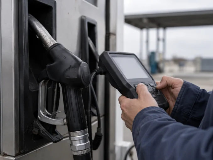 entretien station-service avec un boitier spécialisé