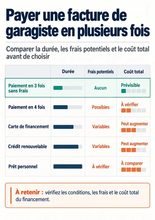 Garagiste paiement en plusieurs fois : comparaison des solutions de financement d'une réparation automobile